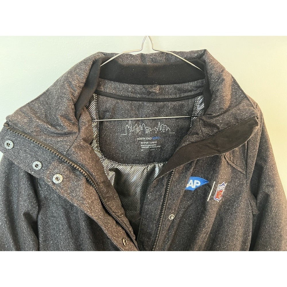 NFL Super Bowl The North Face Jacket Women Small Herringbone Belted Parka - Picture 12 of 16